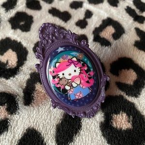 Authentic Tarina Tarantino Pink Head Hello Kitty Purple Portrait Cameo Big Ring